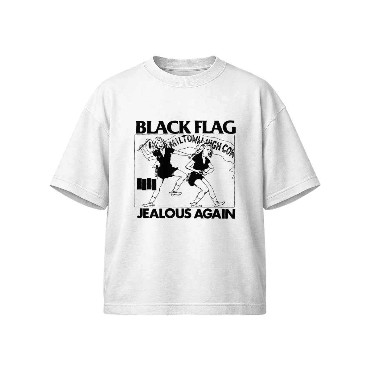 Black Flag Jealous Again Vintage Punk Rock Graphic T-Shirt Retro Band Tee