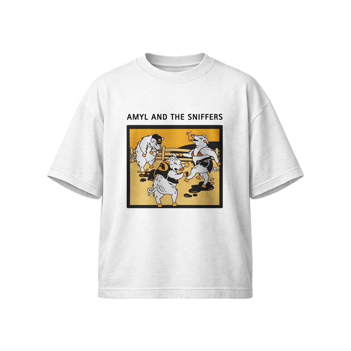 Funny Pig Wrestling T-Shirt – Amyl and The Sniffers Graphic Tee