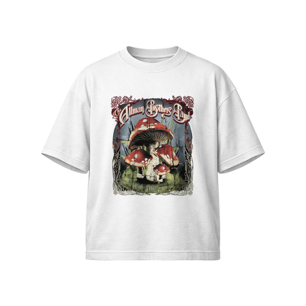 Allman Brothers Band Vintage Mushroom Graphic T-Shirt – Classic Rock Retro Tee