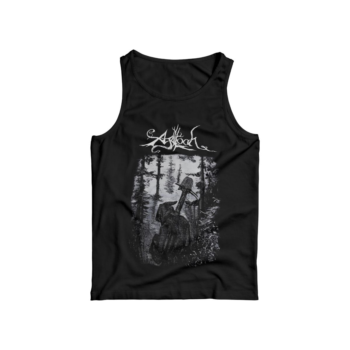 Dark Forest Grim Reaper AGGALOCH T-Shirt – Vintage Gothic Nature Graphic Tee