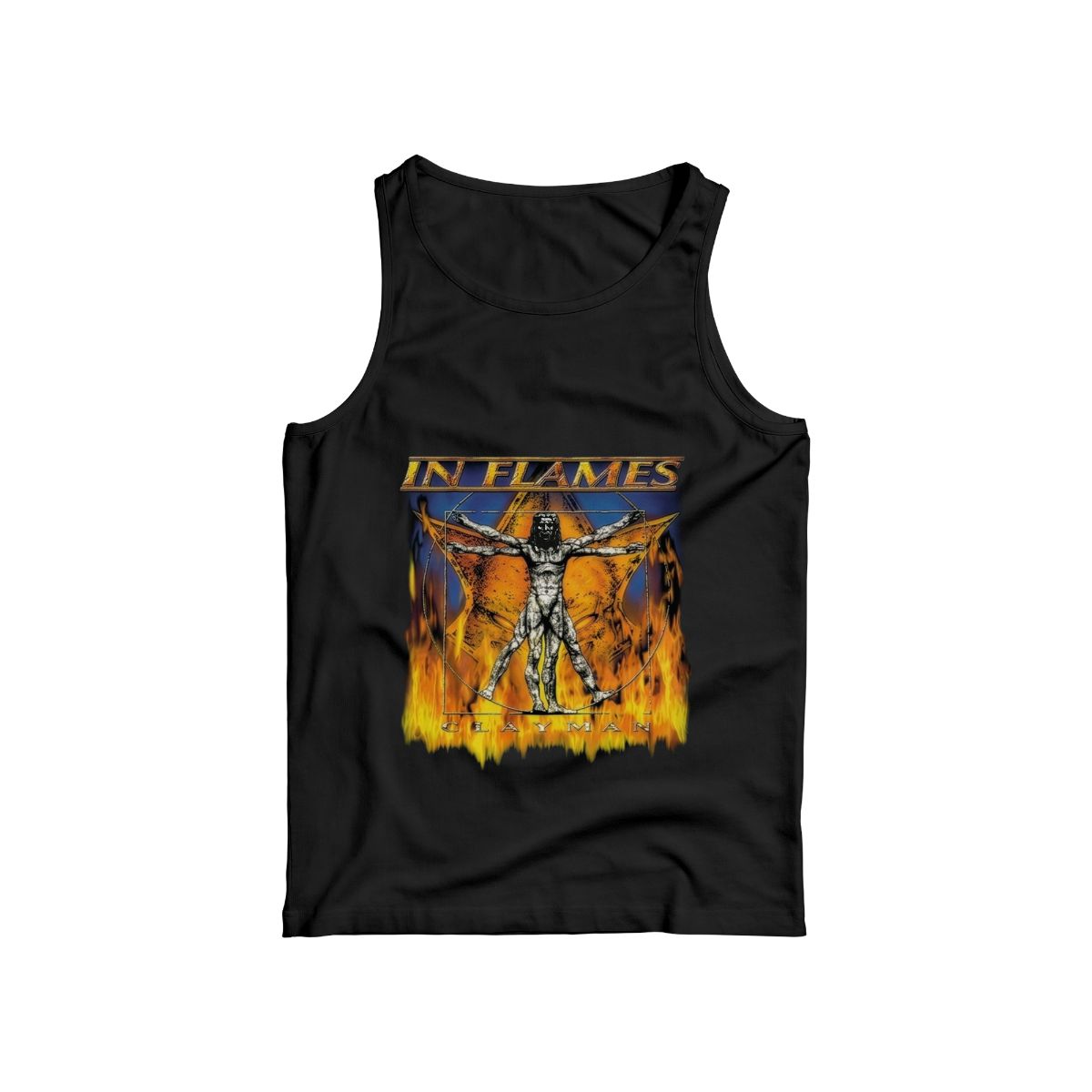 In Flames Inspired Clayman T-Shirt – Vintage Metal Graphic Fire Design Tee
