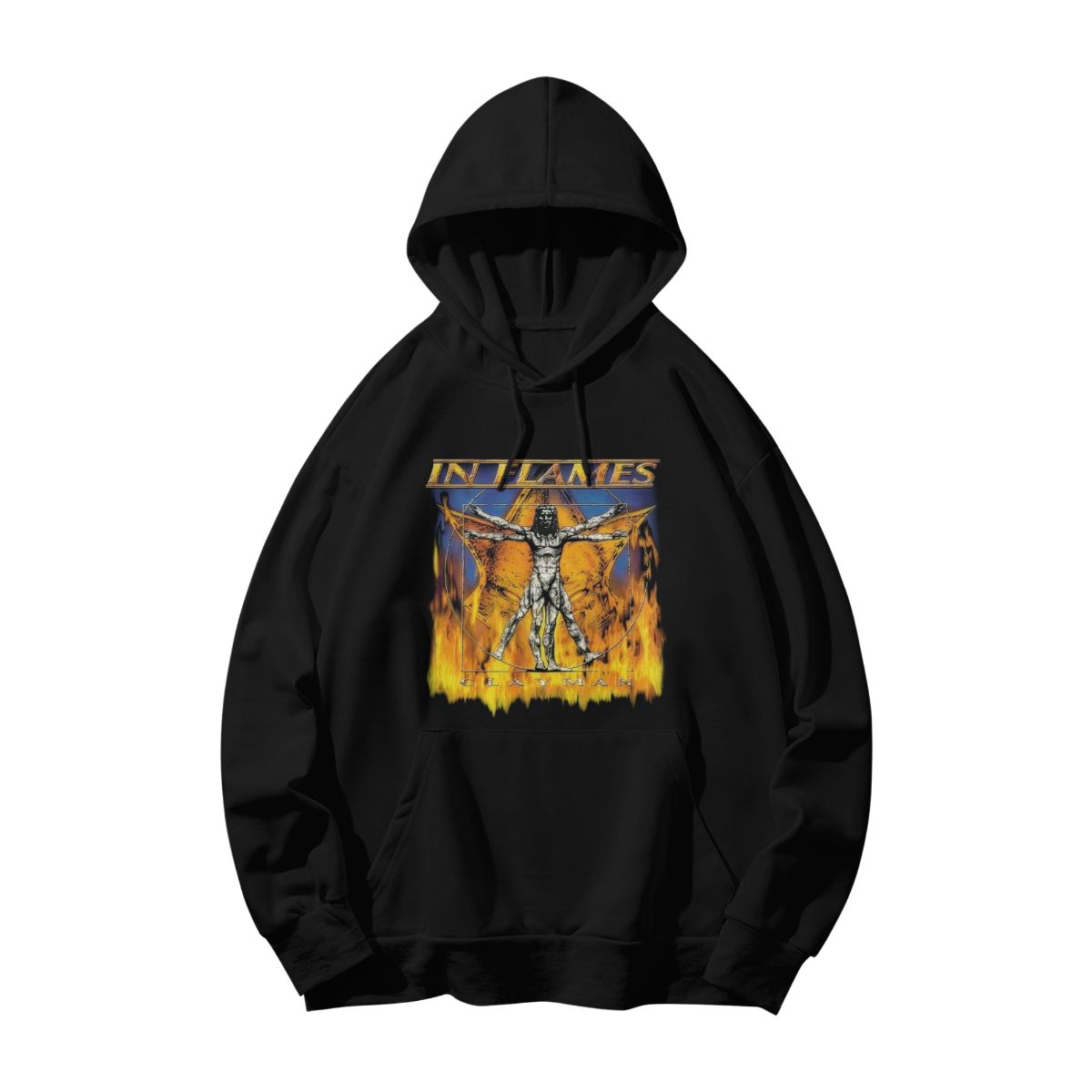 In Flames Inspired Clayman T-Shirt – Vintage Metal Graphic Fire Design Tee