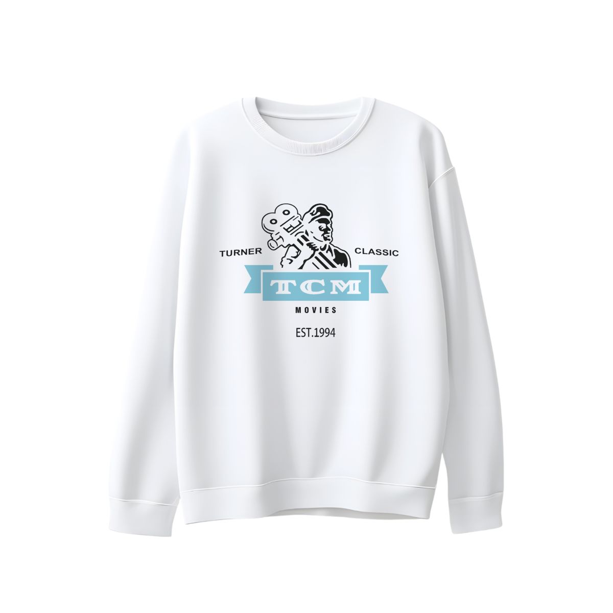 Minimalist Abstract Blue Graphic T-Shirt – " Turner Classic Movies" Modern Simple Aesthetic Tee