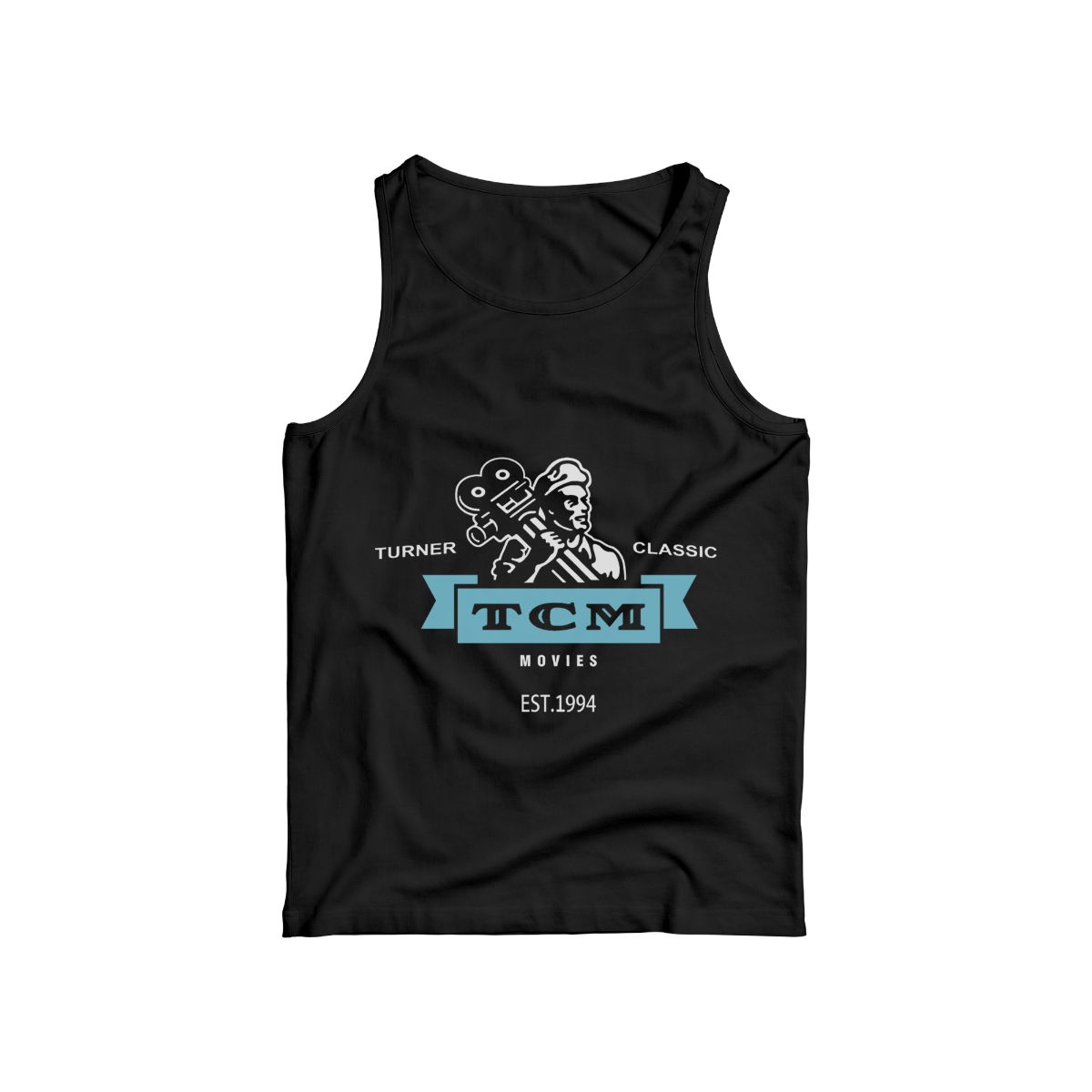 Minimalist Abstract Blue Graphic T-Shirt – " Turner Classic Movies" Modern Simple Aesthetic Tee