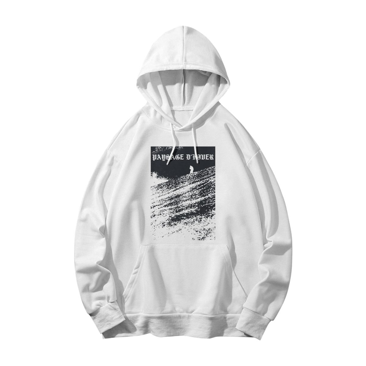 PAYSAGE D’HIVER Black Metal Graphic T-Shirt – Minimalist Monochrome Tee