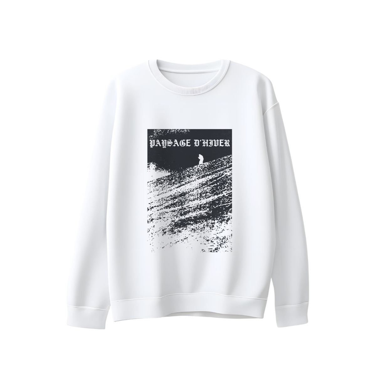 PAYSAGE D’HIVER Black Metal Graphic T-Shirt – Minimalist Monochrome Tee