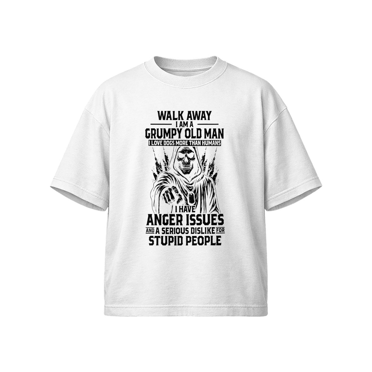 Grumpy Old Man Shirt Funny Skull Tee – Sarcastic Humor Graphic T-Shirt