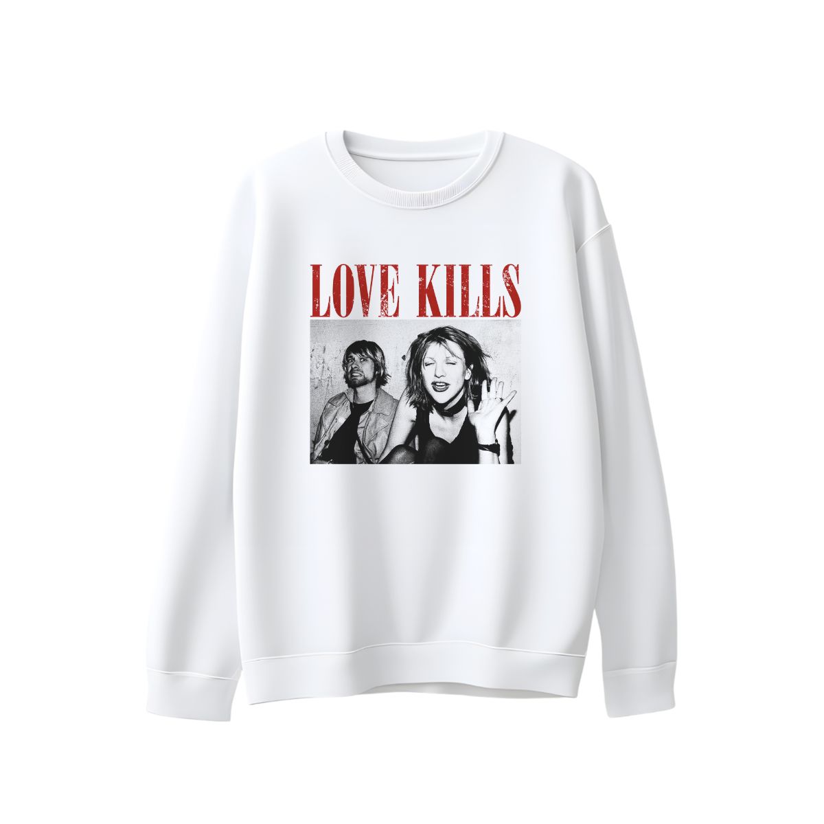 Love Kills Shirt Vintage Grunge Tee – Retro Black and White Rock Style