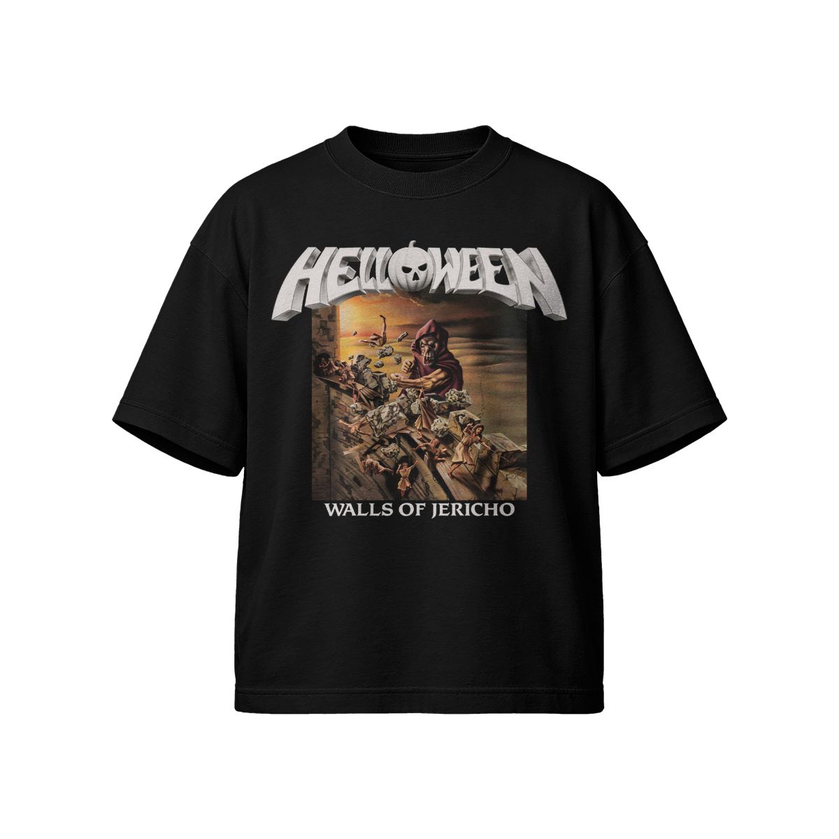 Halloween Walls of Jericho Graphic T-Shirt – Vintage Horror Art Spooky Tee