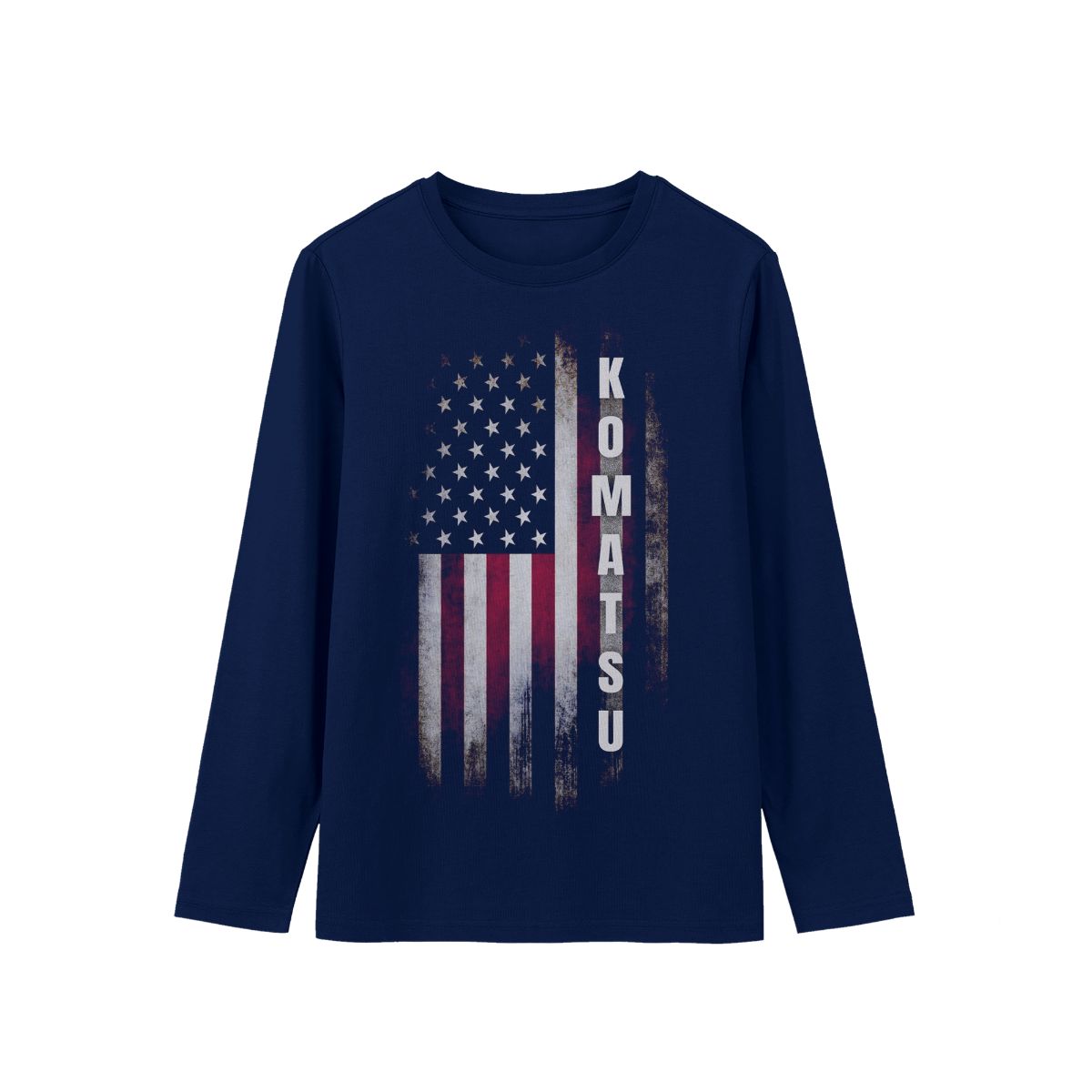 Komatsu USA Flag T-Shirt – Vintage American Flag Industrial Graphic Tee