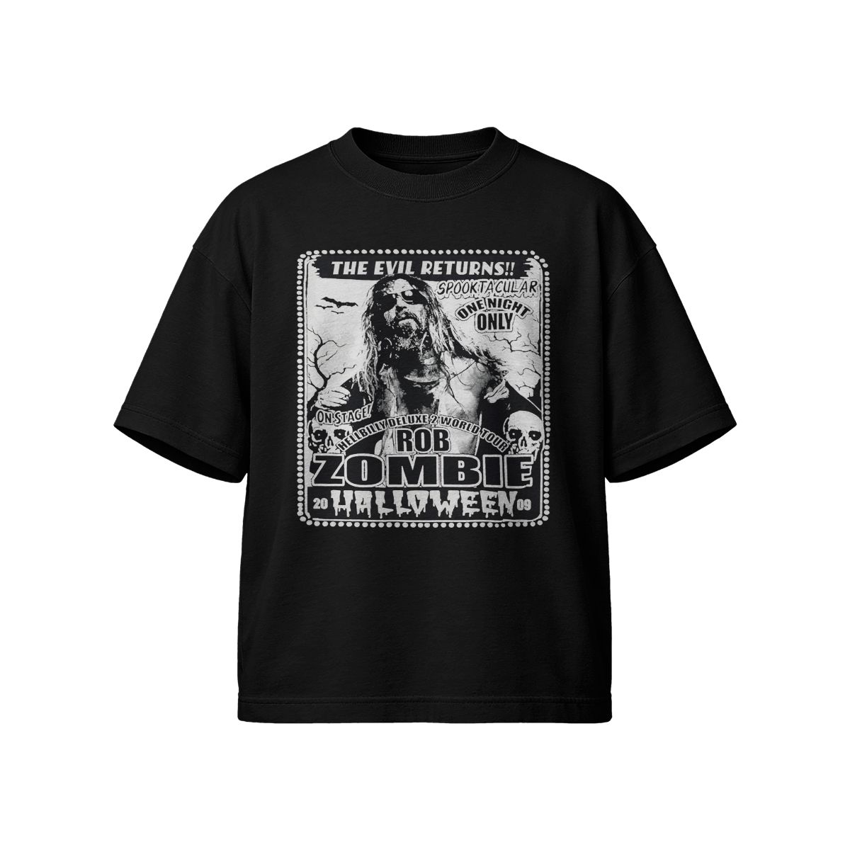 Rob Zombie Halloween Graphic T-Shirt – Vintage Horror Concert Tee