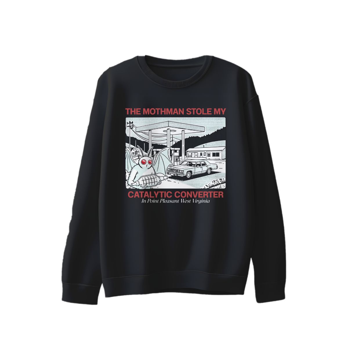 Funny Mothman Catalytic Converter T-Shirt – Cryptid Meme Graphic Tee