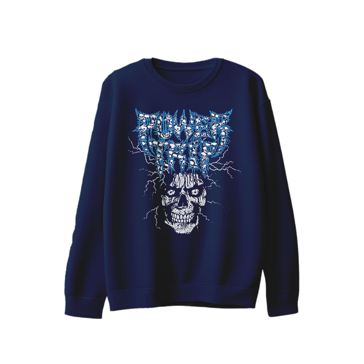 Power Skull Lightning T-Shirt – Electric Gothic Streetwear Graphic Tee