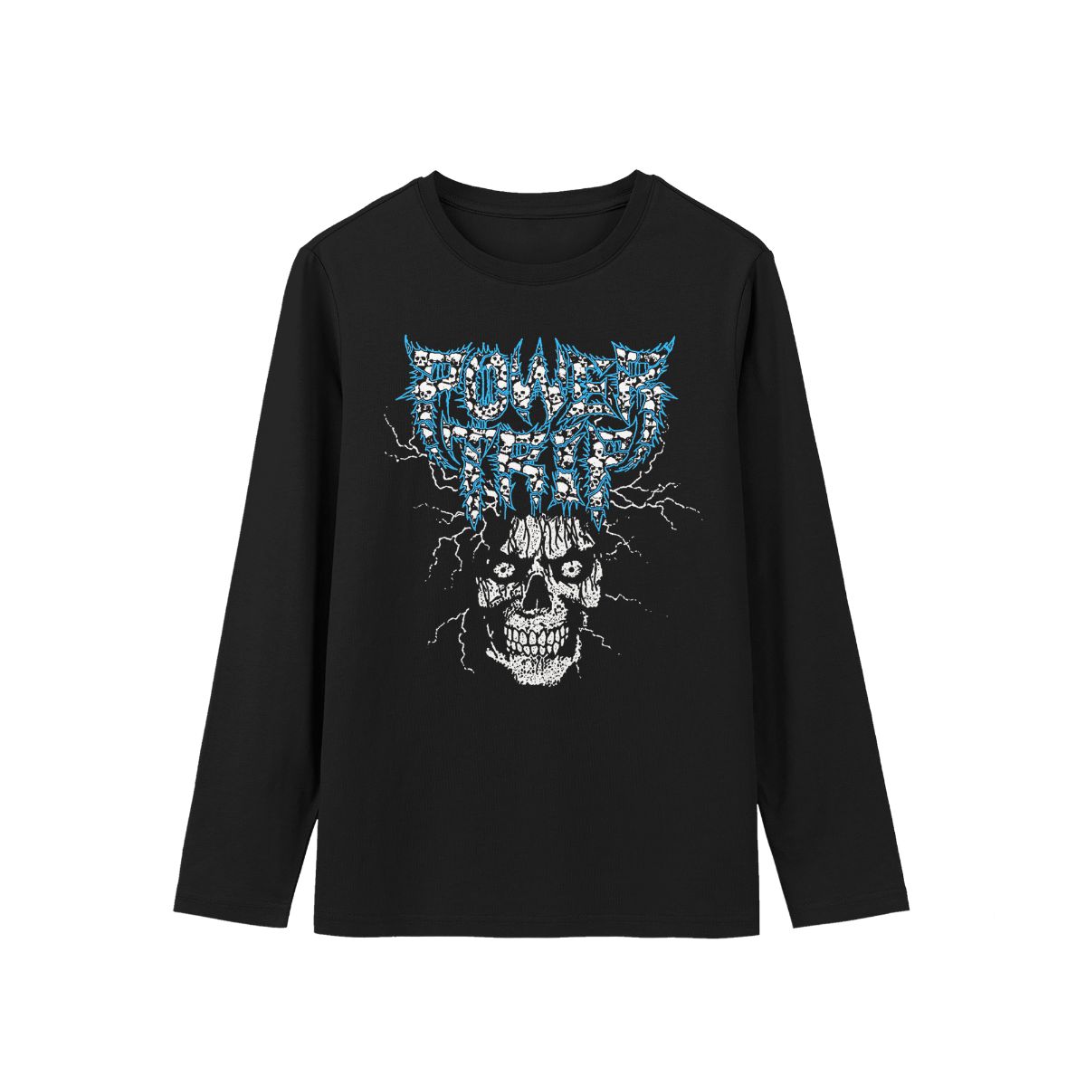Power Skull Lightning T-Shirt – Electric Gothic Streetwear Graphic Tee