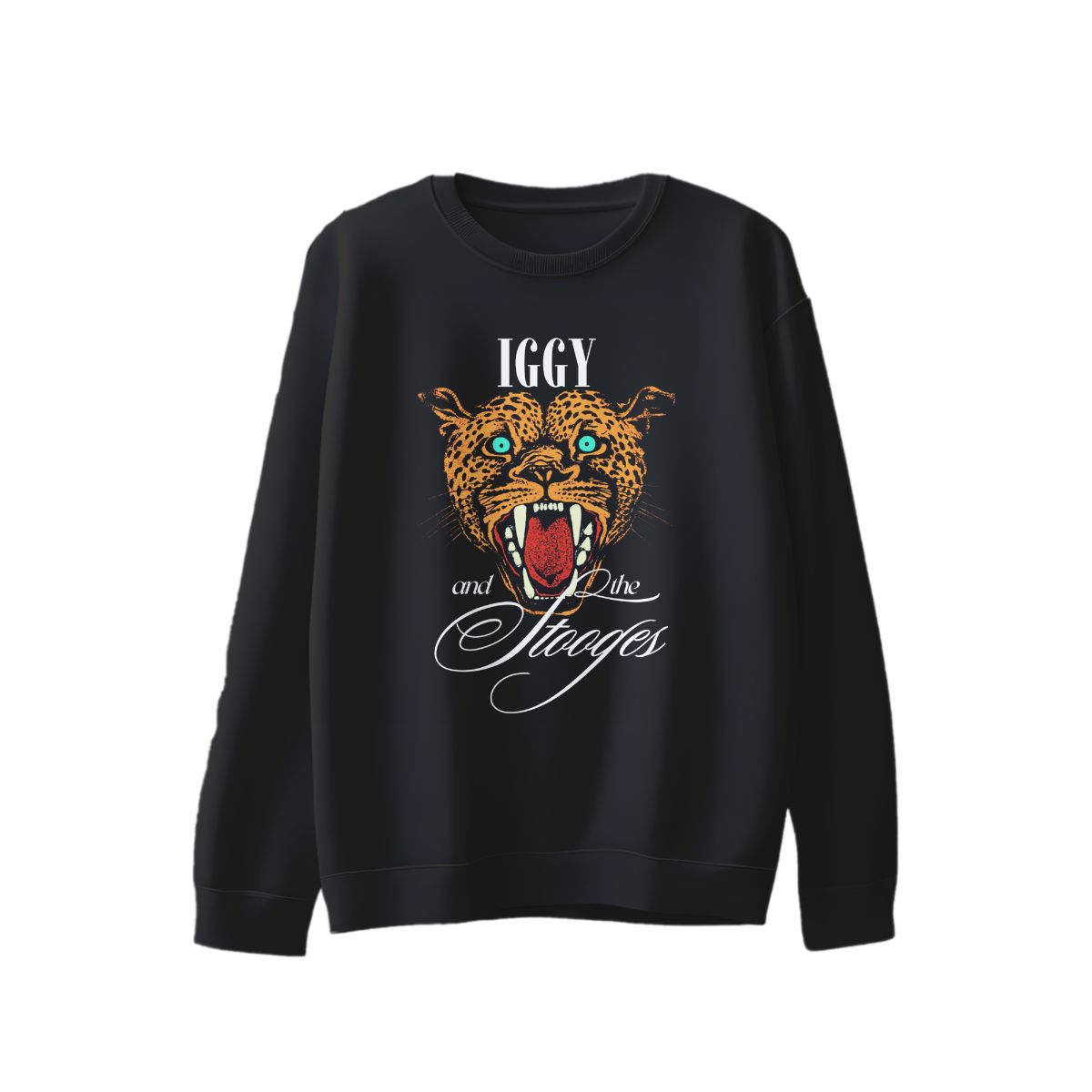 Iggy and The Stooges Leopard Graphic T-Shirt – Vintage Punk Rock Cat Tee