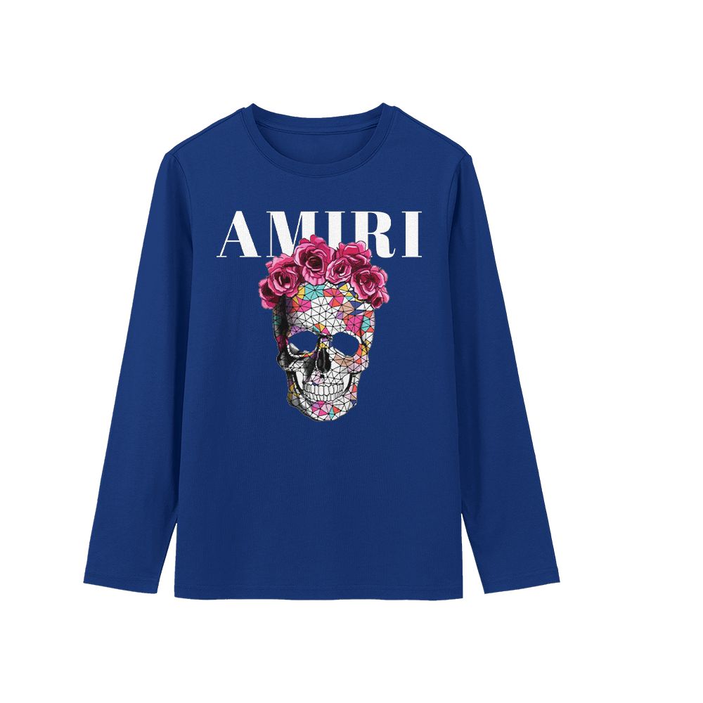 AMIRI Skull Flower Vintage Graphic T-Shirt, Luxury Rock Streetwear Tee, Designer Fashion Shirt