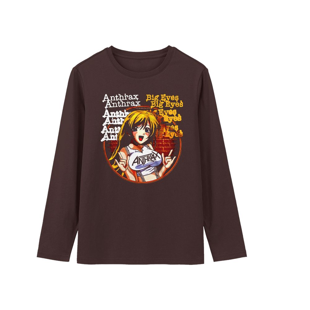 Anthrax Big Eyes Anime Girl Heavy Metal Anime Style Graphic T-Shirt
