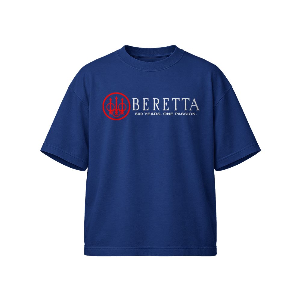 Beretta 500 Years One Passion Vintage Logo T-Shirt, Italian Heritage Brand Graphic Tee, Classic Lifestyle Shirt