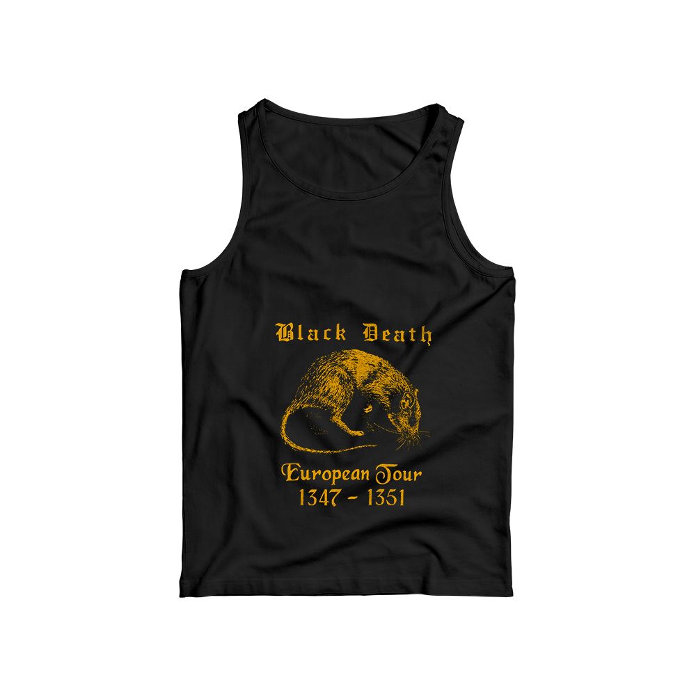 Black Death European Tour 1347–1351 Vintage Graphic T-Shirt – Funny Dark Humor Plague Rat Tee, Gothic Streetwear Cotton Shirt