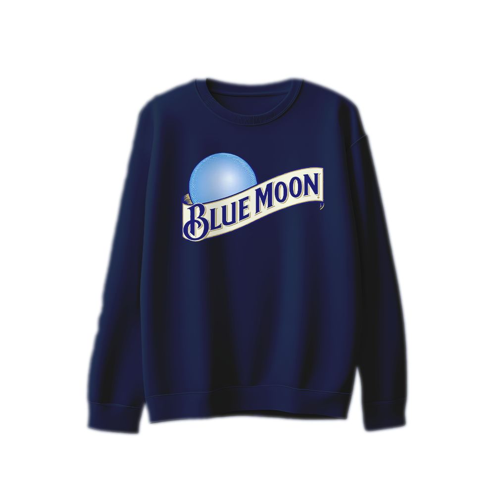 Blue Moon T-Shirt Aesthetic Night Sky Graphic Tee Minimalist Lunar Streetwear Shirt Soft Cotton Unisex