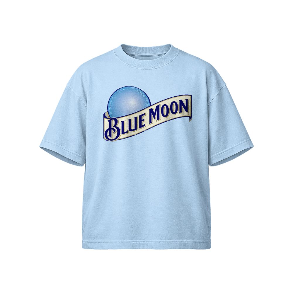 Blue Moon T-Shirt Aesthetic Night Sky Graphic Tee Minimalist Lunar Streetwear Shirt Soft Cotton Unisex