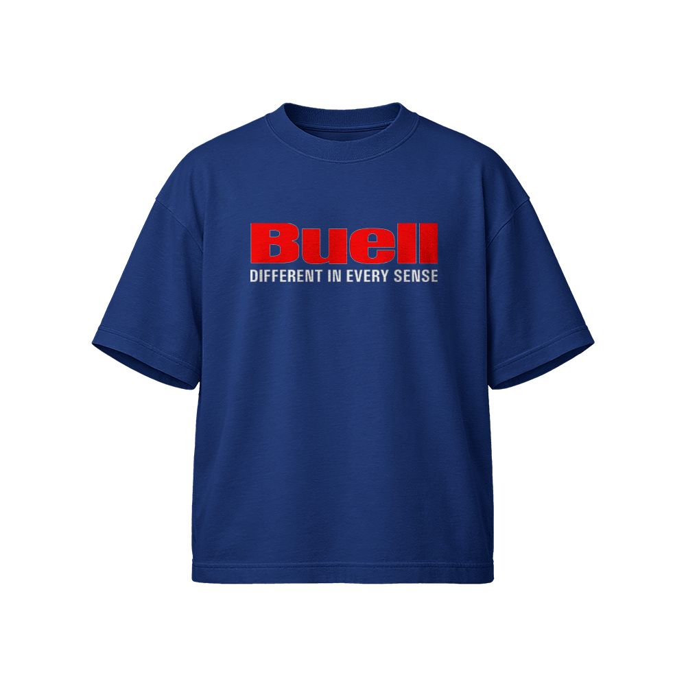 Buell “Different in Every Sense” Motorcycle Logo T-Shirt – American Biker Tee