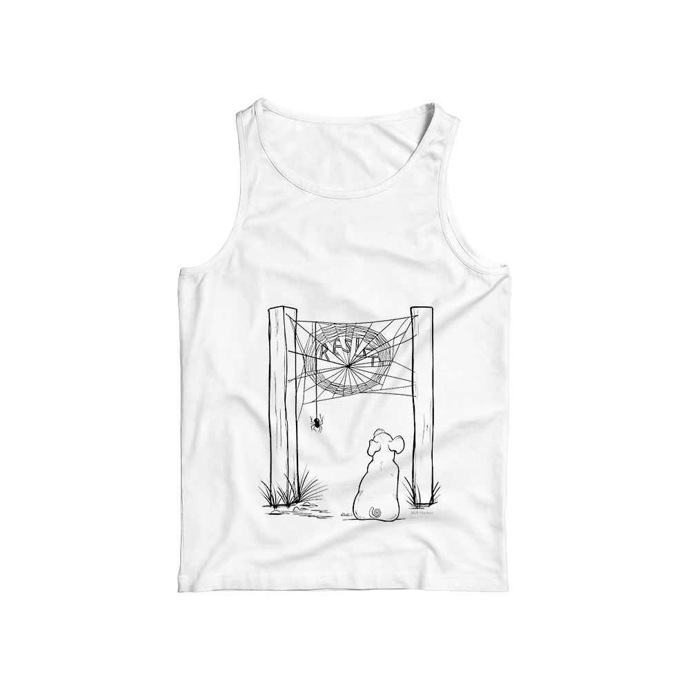 Charlotte Says Resist Dog & Spider Graphic T-Shirt – Artistic Statement Streetwear Tee