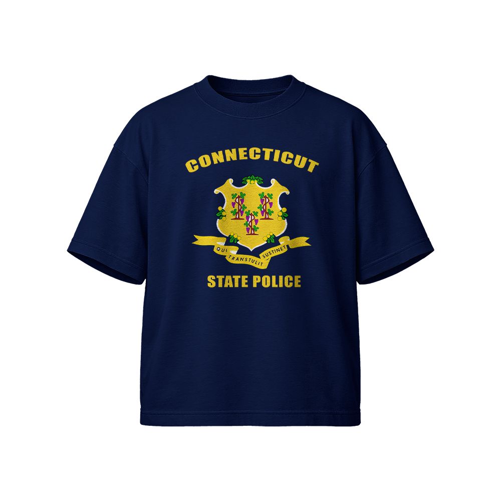 Connecticut State Police Motor Unit Text Graphic T-Shirt