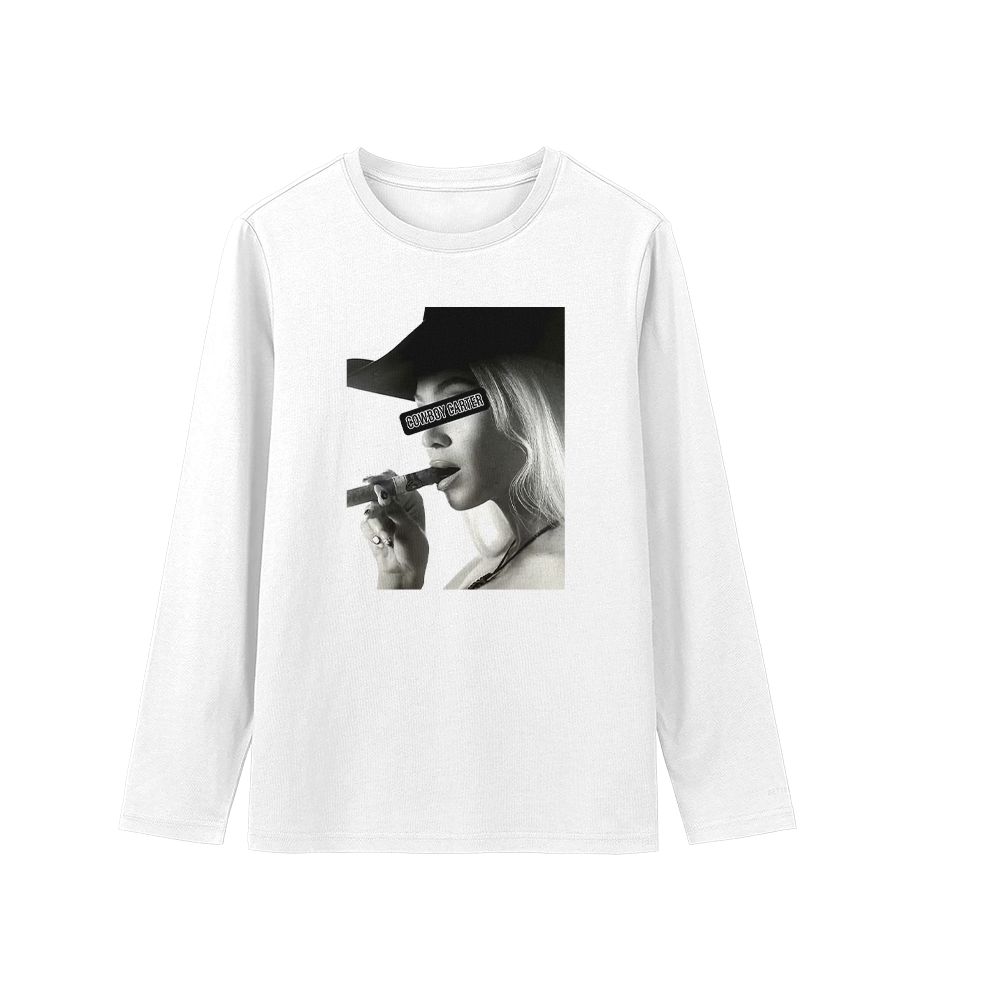 Cowboy Carter Smoking Girl Graphic Vintage T-Shirt