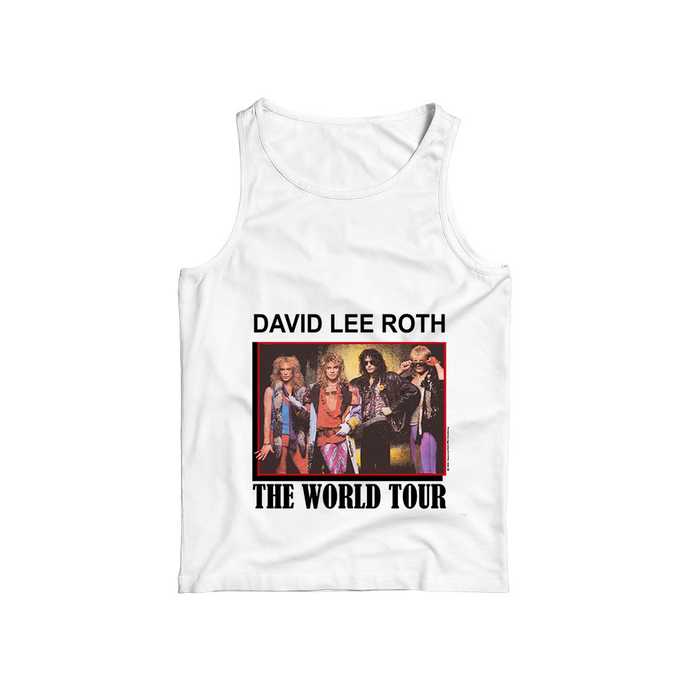 Vintage David Lee Roth The World Tour Graphic T-Shirt | Retro 80s Glam Rock Concert Tee