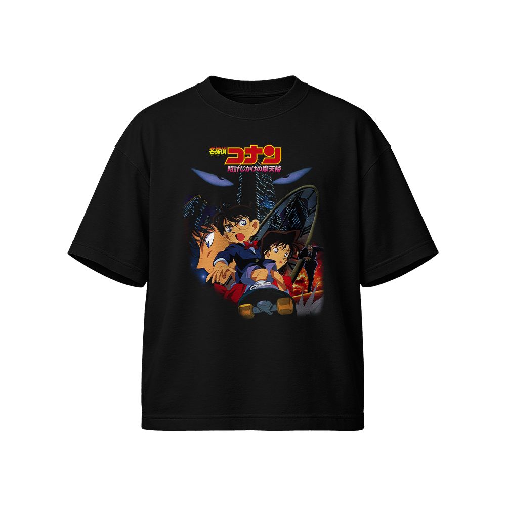 Vintage Detective Conan Anime Graphic T-Shirt | Retro Case Closed Navy Manga Tee