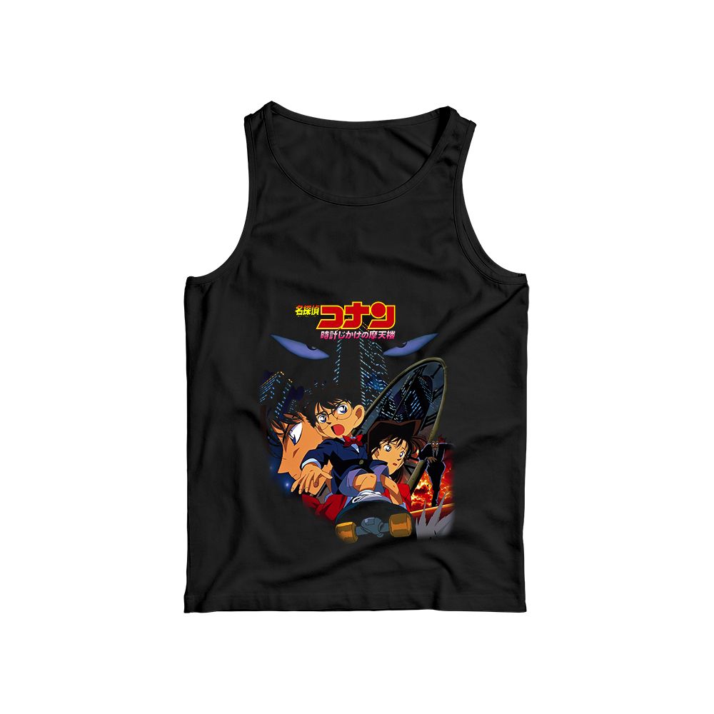 Vintage Detective Conan Anime Graphic T-Shirt | Retro Case Closed Navy Manga Tee