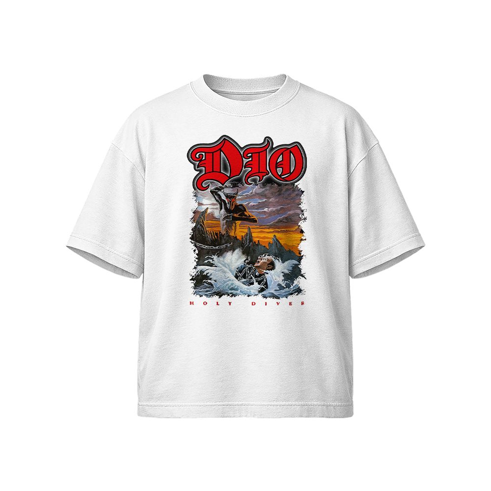 Vintage Dio Holy Diver Graphic T-Shirt | Retro 80s Classic Heavy Metal Band White Tee
