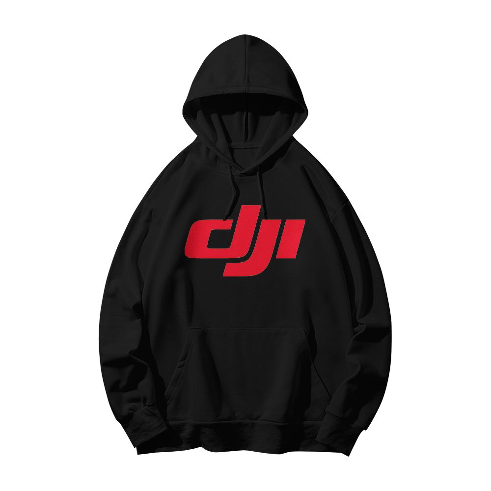 Official DJI Logo Graphic T-Shirt | Retro Drone Pilot Tech Culture Casual Black Tee