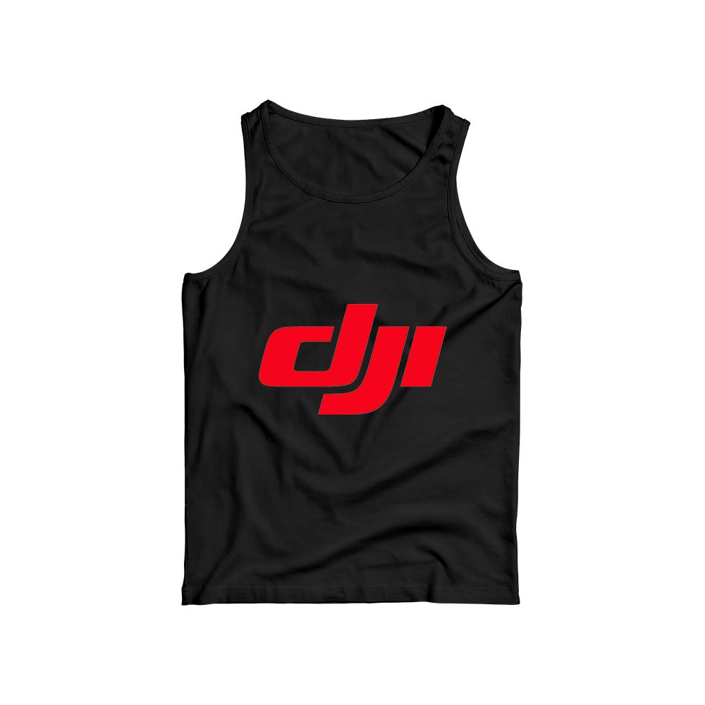 Official DJI Logo Graphic T-Shirt | Retro Drone Pilot Tech Culture Casual Black Tee