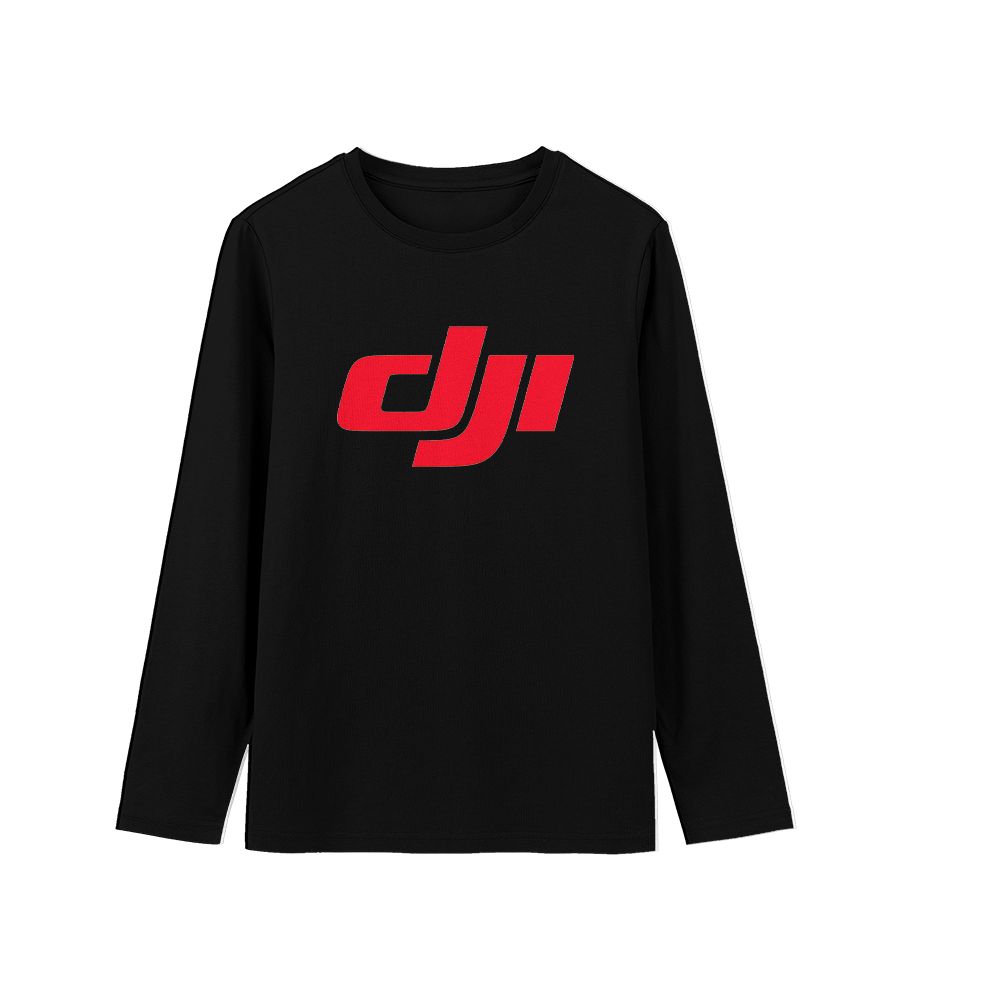 Official DJI Logo Graphic T-Shirt | Retro Drone Pilot Tech Culture Casual Black Tee