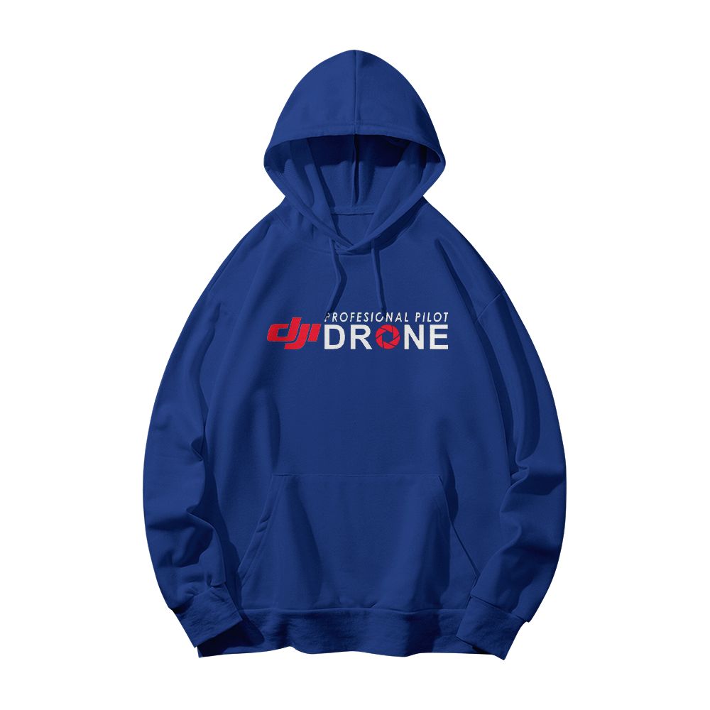 Professional Drone Pilot DJI Logo Graphic T-Shirt | Retro UAS Quadcopter Aviator Blue Tee