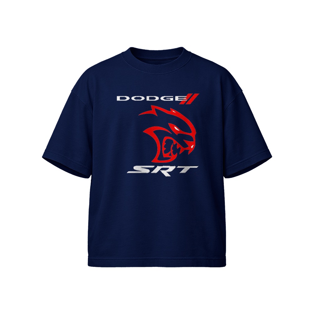 Dodge SRT Hellcat Graphic T-Shirt - Retro Muscle Car Enthusiast Tee - Heavyweight Oversized Streetwear Shirt