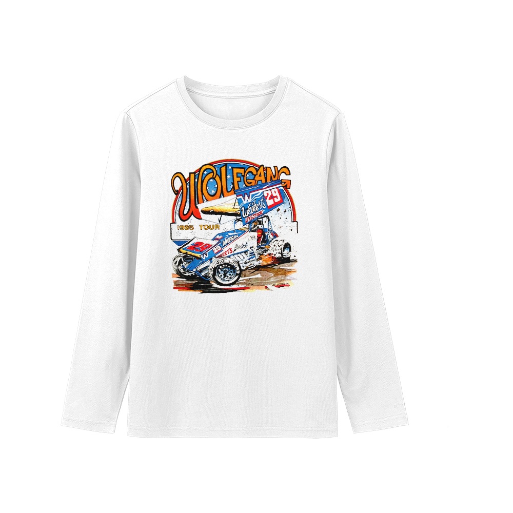 Vintage Doug Wolfgang 1985 Tour Sprint Car T-Shirt - Retro Racing Graphic Tee - Heavyweight Oversized Streetwear Shirt