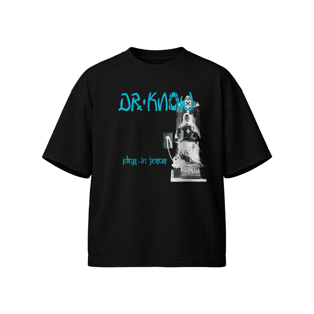 Dr. Know Plug-In Jesus Graphic T-Shirt - Retro Punk Rock Oversized Tee