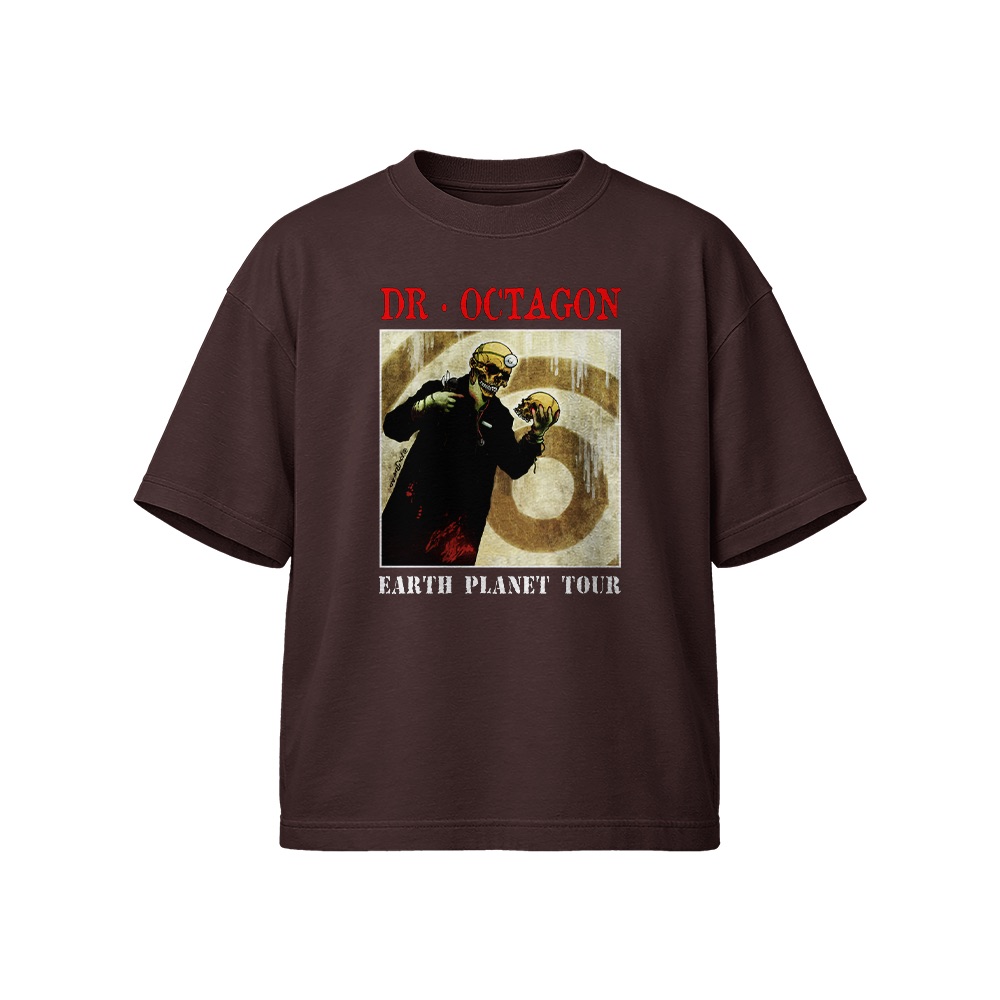 Dr. Octagon Earth Planet Tour Graphic T-Shirt - Retro Hip Hop Oversized Tee
