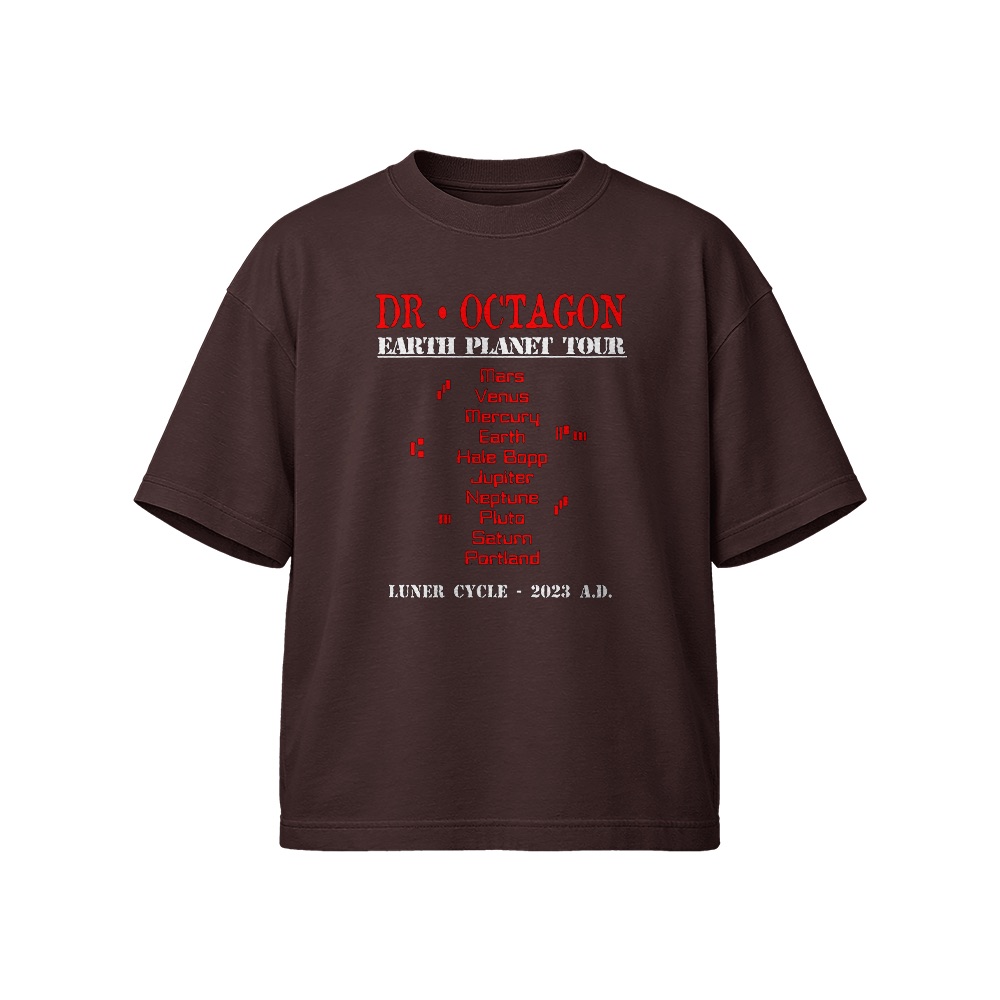 Dr. Octagon Earth Planet Tour Back Graphic T-Shirt - Retro Hip Hop Oversized Tee
