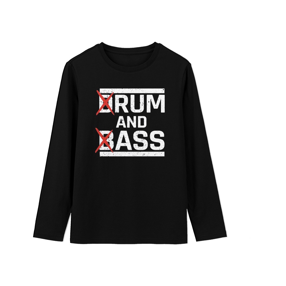 Drum and Bass Crossed Text Graphic T-Shirt - Retro EDM Oversized Tee