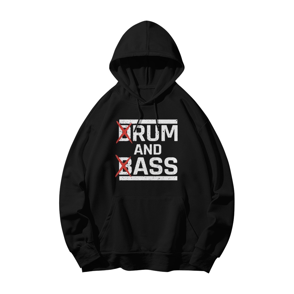 Drum and Bass Crossed Text Graphic T-Shirt - Retro EDM Oversized Tee