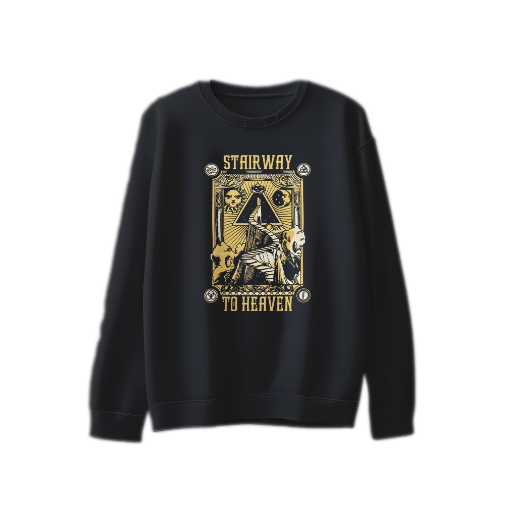 Led Zeppelin Stairway to Heaven Graphic T-Shirt - Retro Classic Rock Oversized Tee