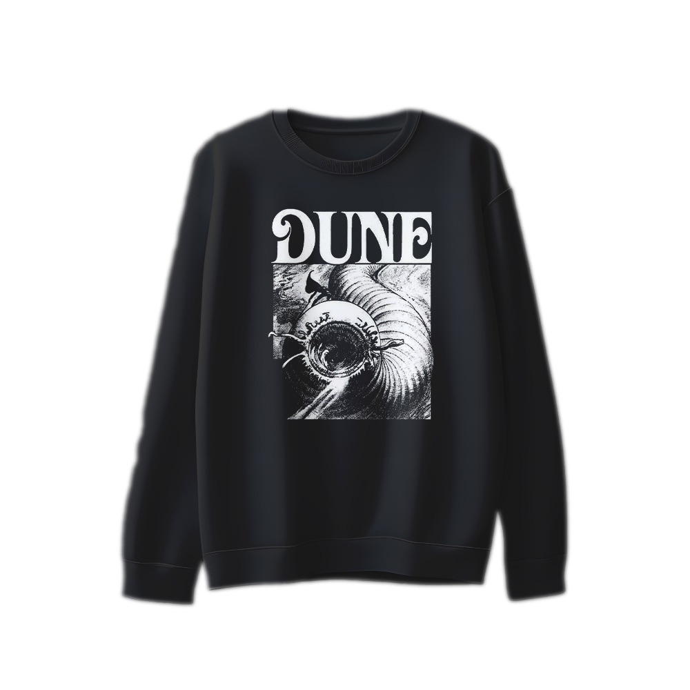 Dune Sandworm Graphic T-Shirt - Retro Sci-Fi Oversized Tee