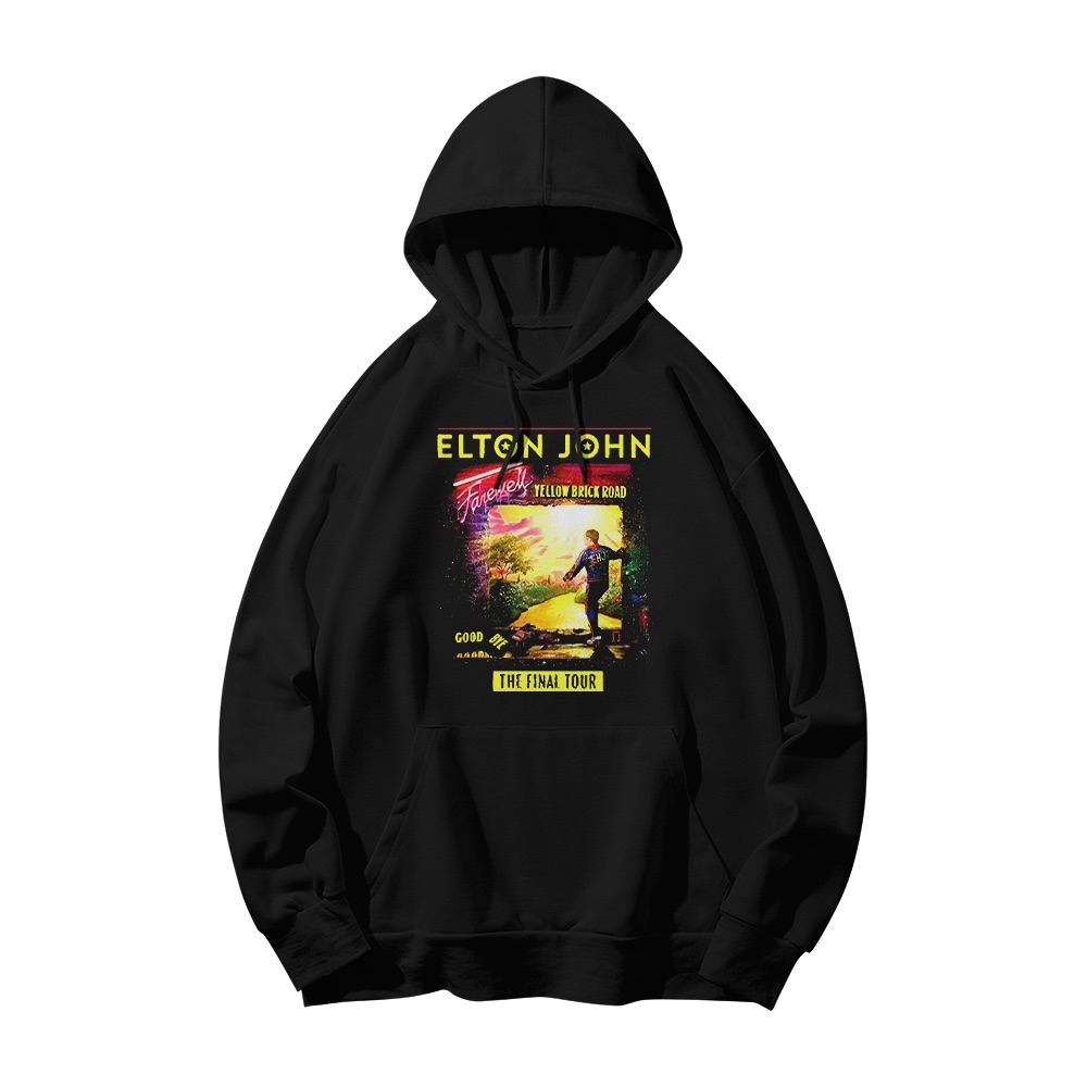 Elton John Farewell Yellow Brick Road Graphic T-Shirt - Retro Pop Rock Oversized Tee