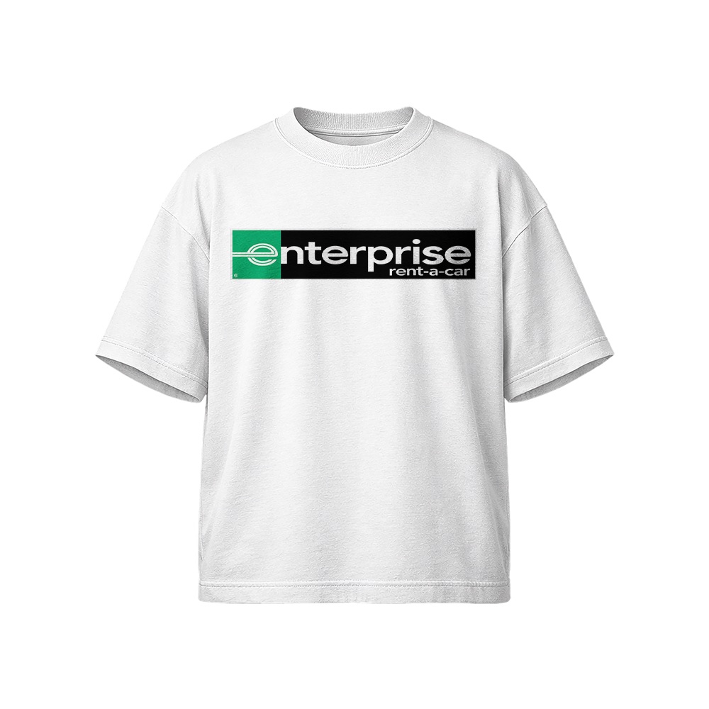 Enterprise Rent-A-Car Logo Graphic T-Shirt - Retro Corporate Satire Oversized Tee
