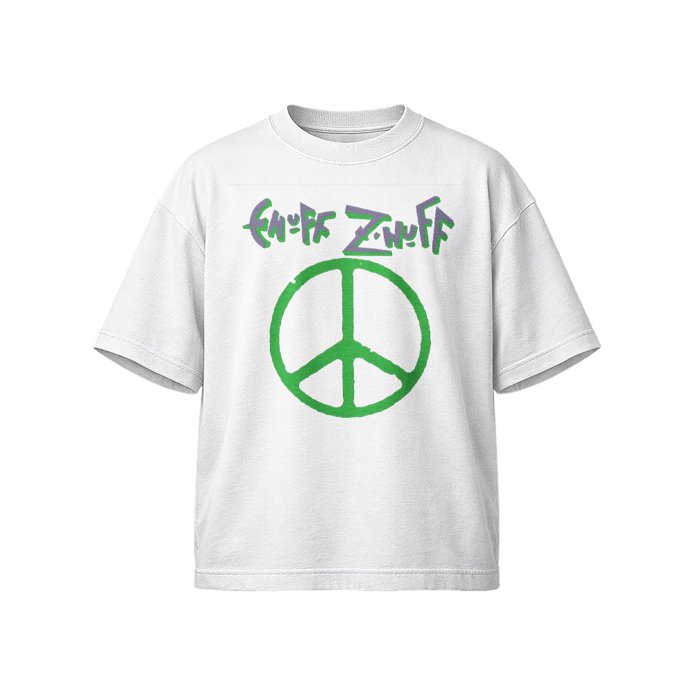Enuff Z'Nuff Peace Sign Graphic T-Shirt - Retro Glam Rock Oversized Tee