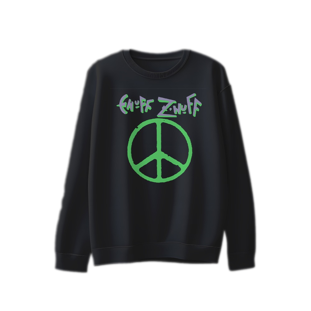 Enuff Z'Nuff Peace Sign Graphic T-Shirt - Retro Glam Rock Oversized Tee